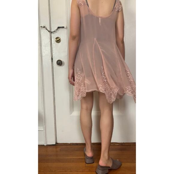 Free people floral pattern beaded sheer mini dress - Picture 3 of 5